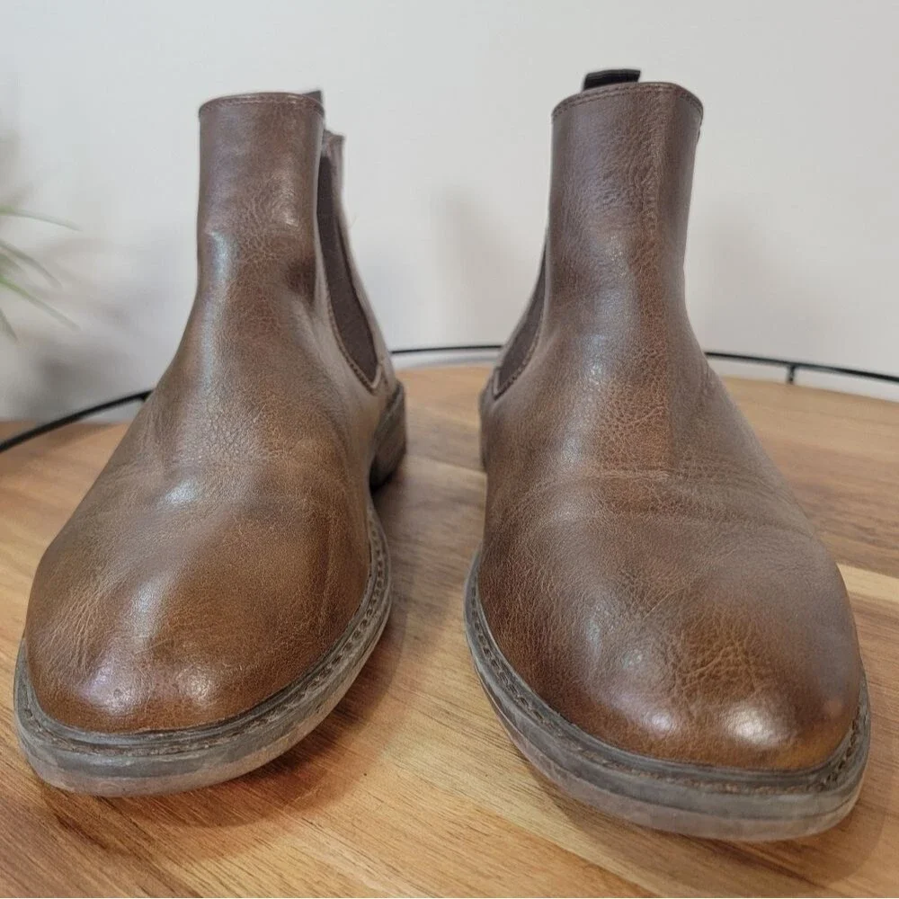 Ashford Hayes Porter Brown Leather Chelsea Boots Slip on Size 4 M